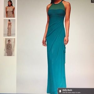 Long Mesh Dress with Illusion Neckline